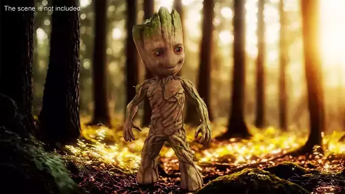 Little Groot Character in Standing Pose for 3D Print 3D print model