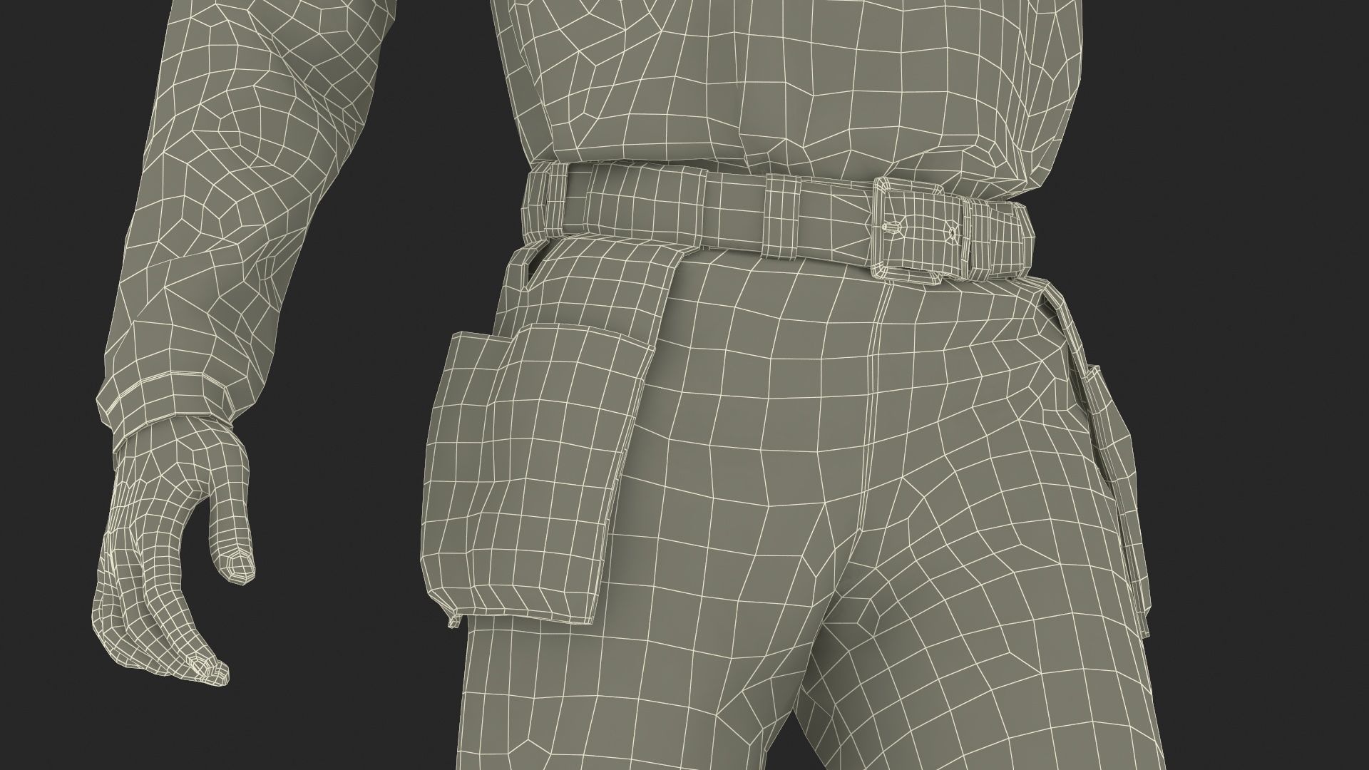 Baseball Umpire with Protective Mask Showing Points 3D model_30