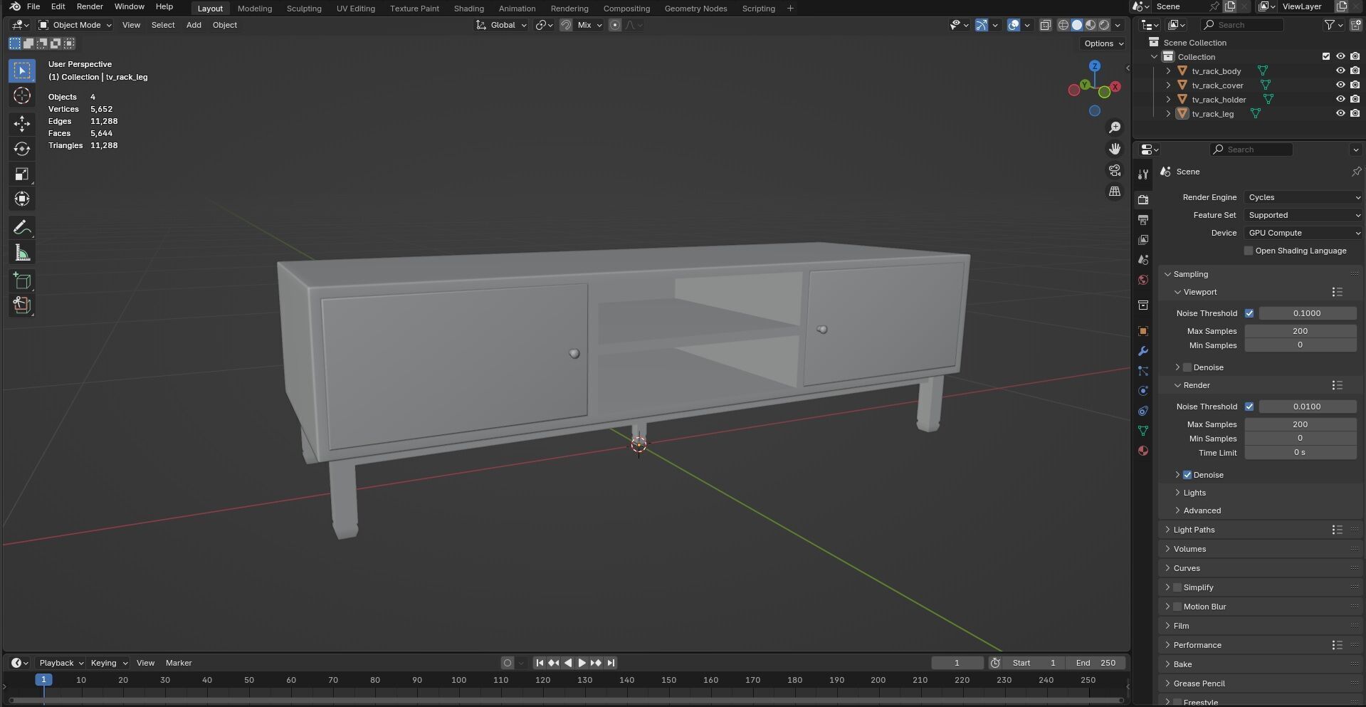 TV Rack CG22 3D model_10