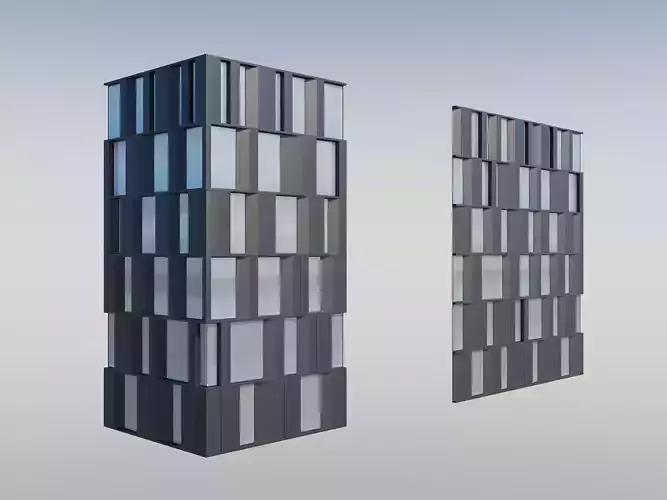 Parametric Facade Pattern Office Model 3D