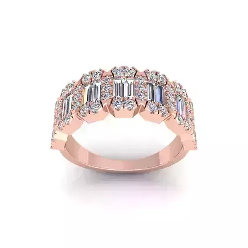 Baguette Fancy Diamond Ring 3d Model and Render 
