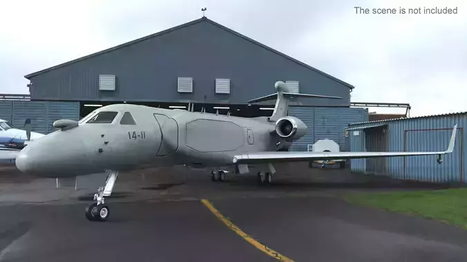 CAEW G550 Green in Takeoff Position 3D model