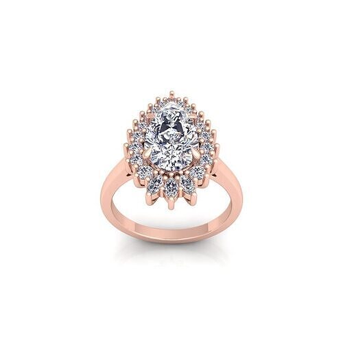 Pear Diana Diamond Ring 3d Model and Render  3D print model