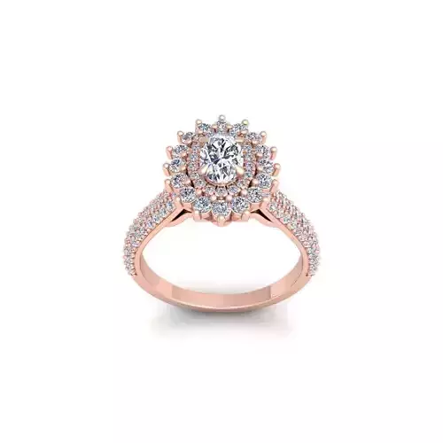 Round Diana Diamond Ring 3d model and Render 