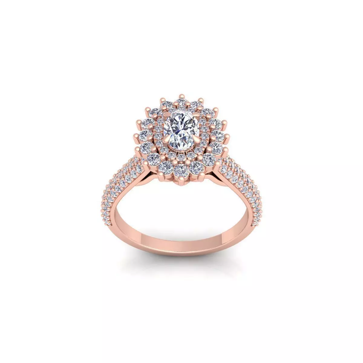 Round Diana Diamond Ring 3d model and Render 3D print model_0