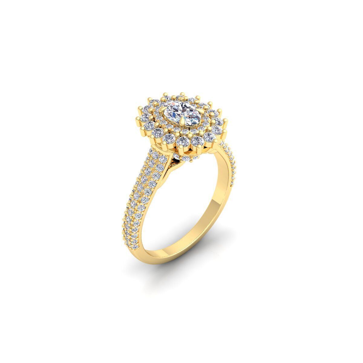 Round Diana Diamond Ring 3d model and Render 3D print model_6