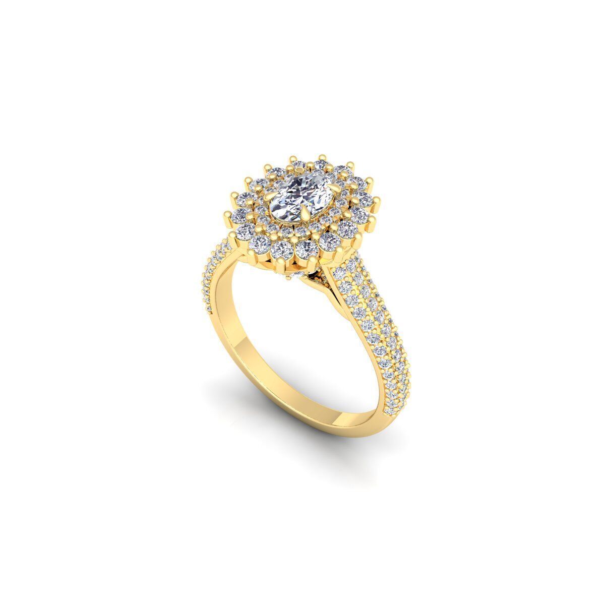 Round Diana Diamond Ring 3d model and Render 3D print model_9