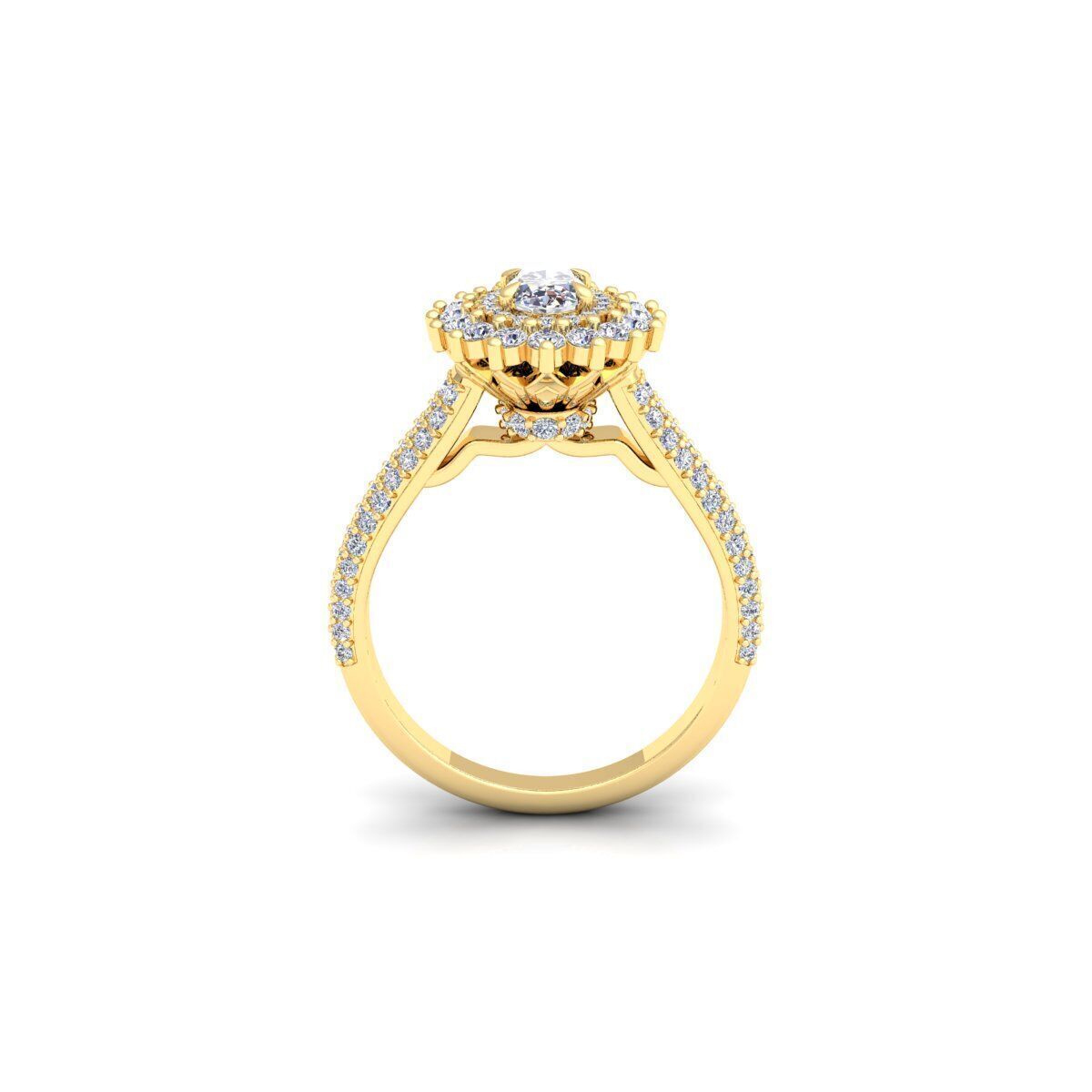 Round Diana Diamond Ring 3d model and Render 3D print model_3