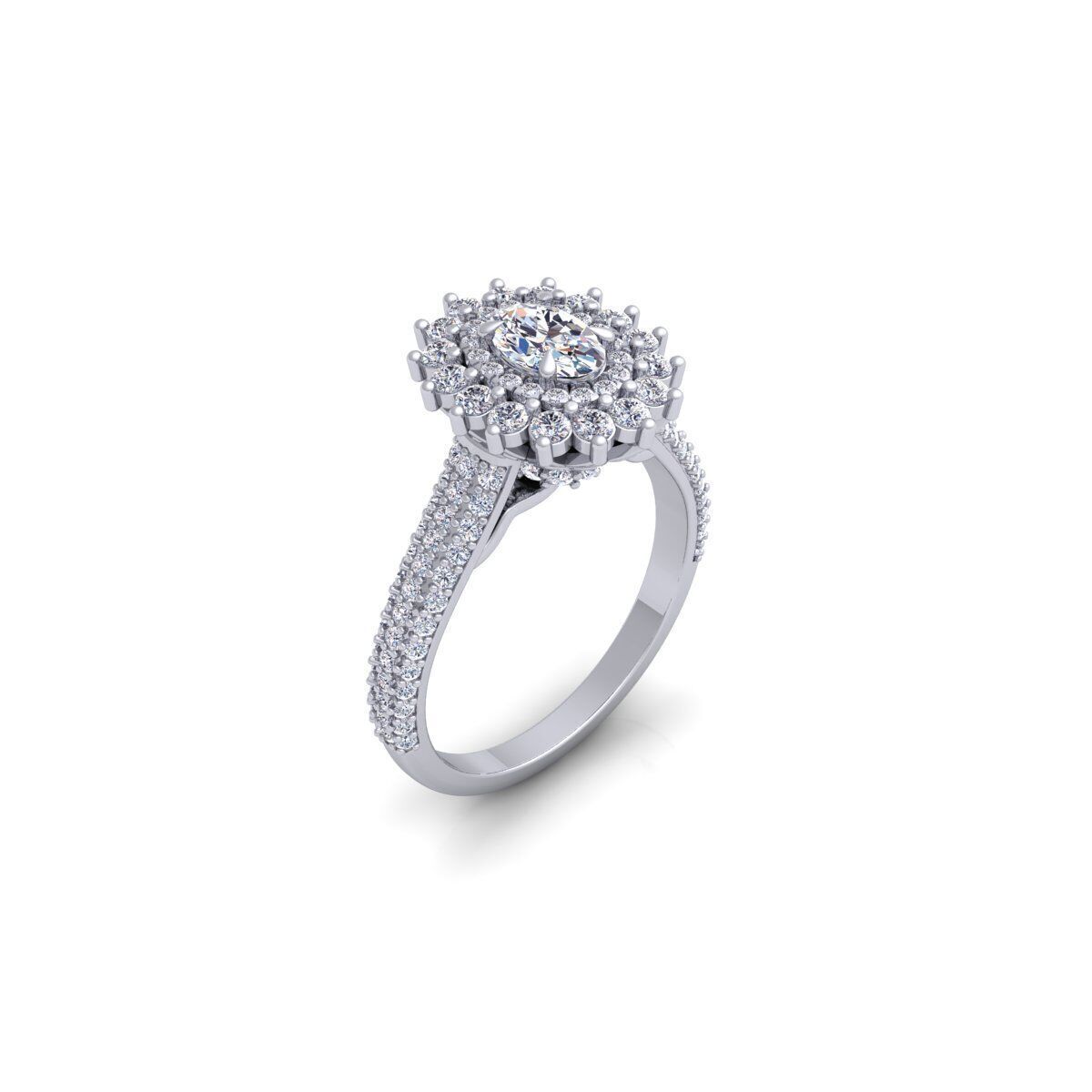 Round Diana Diamond Ring 3d model and Render 3D print model_8