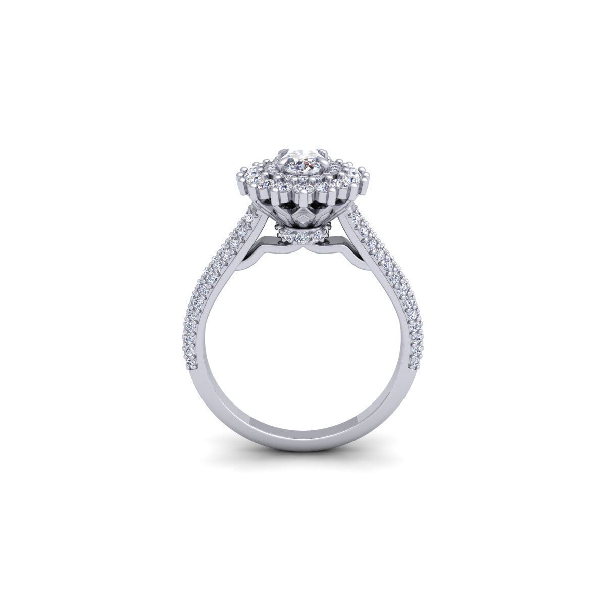 Round Diana Diamond Ring 3d model and Render 3D print model_5
