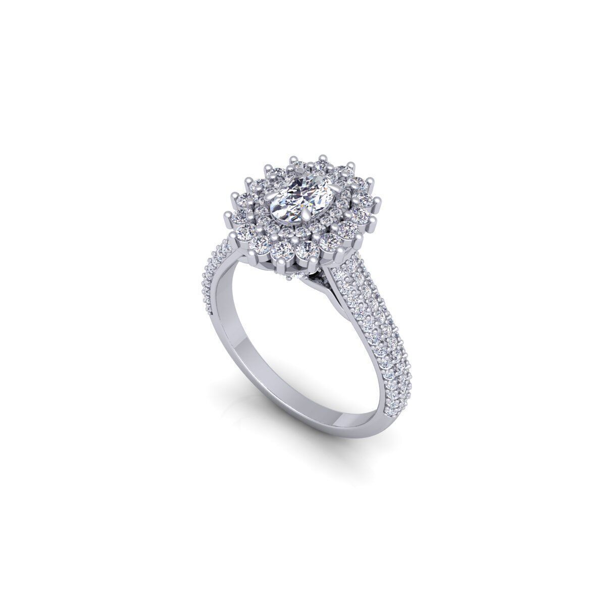 Round Diana Diamond Ring 3d model and Render 3D print model_11