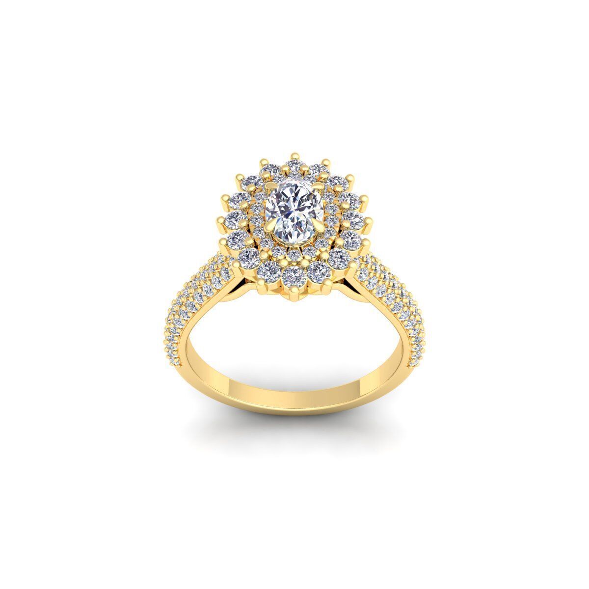 Round Diana Diamond Ring 3d model and Render 3D print model_1