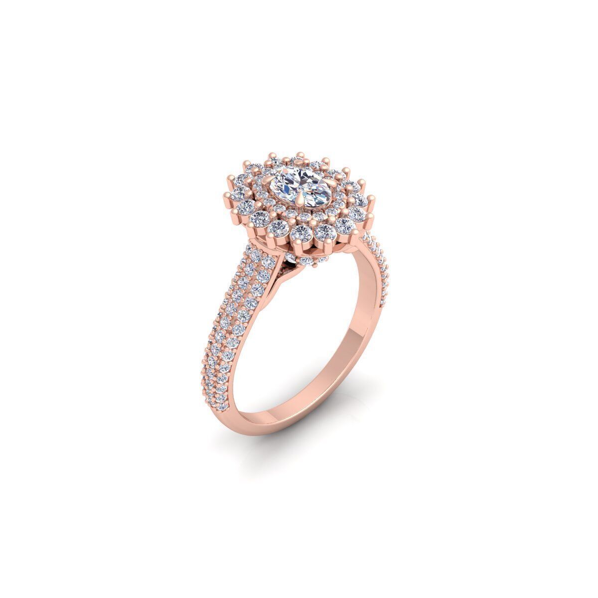 Round Diana Diamond Ring 3d model and Render 3D print model_7
