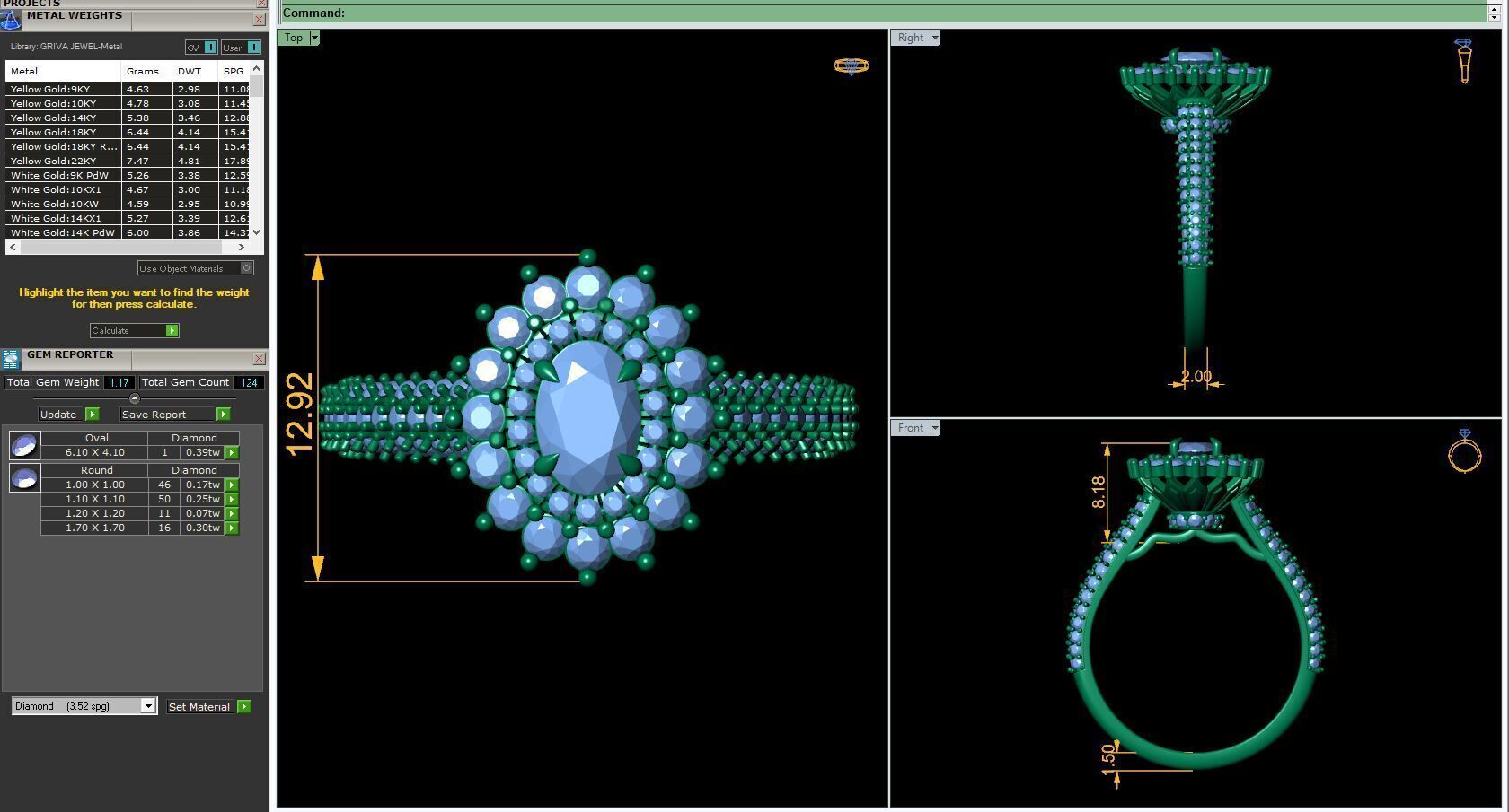 Round Diana Diamond Ring 3d model and Render 3D print model_12