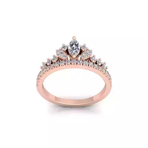 Crown Band Diamond Ring 3d Model and Render 