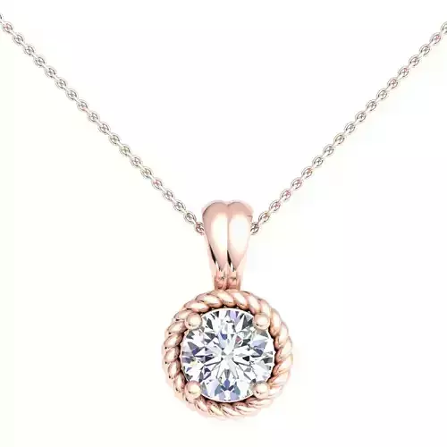 Rope Round Diamond Pendent 3d Model and Render 