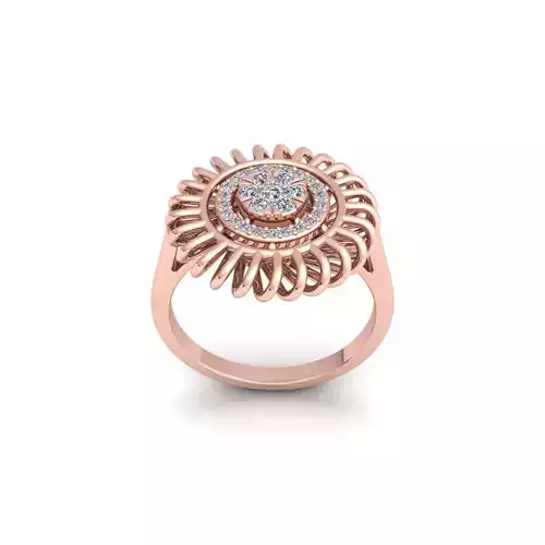 Fancy Design Small Diamond Ring 3d Model and Render 