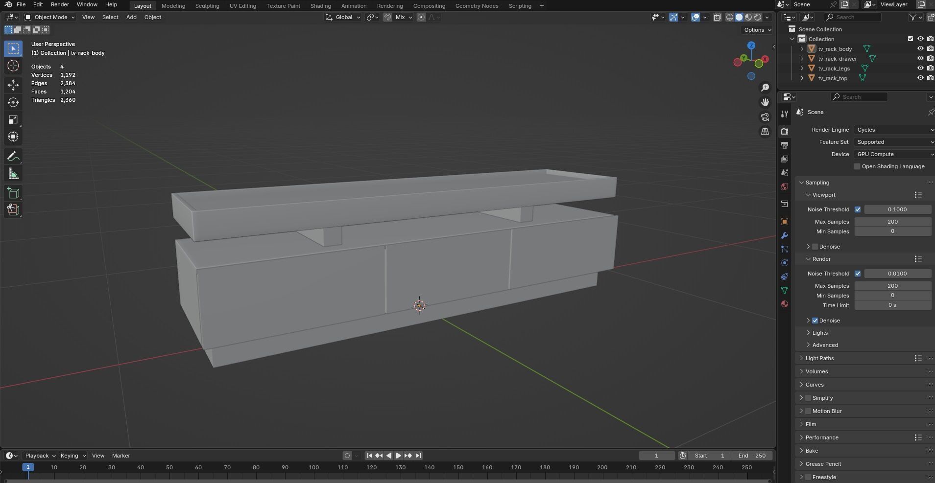 TV Rack CG25 3D model_10