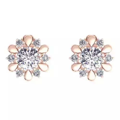 Flower Earring 3d Model and Render 