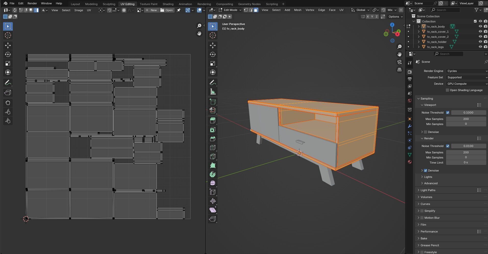 TV Rack CG26 3D model_12