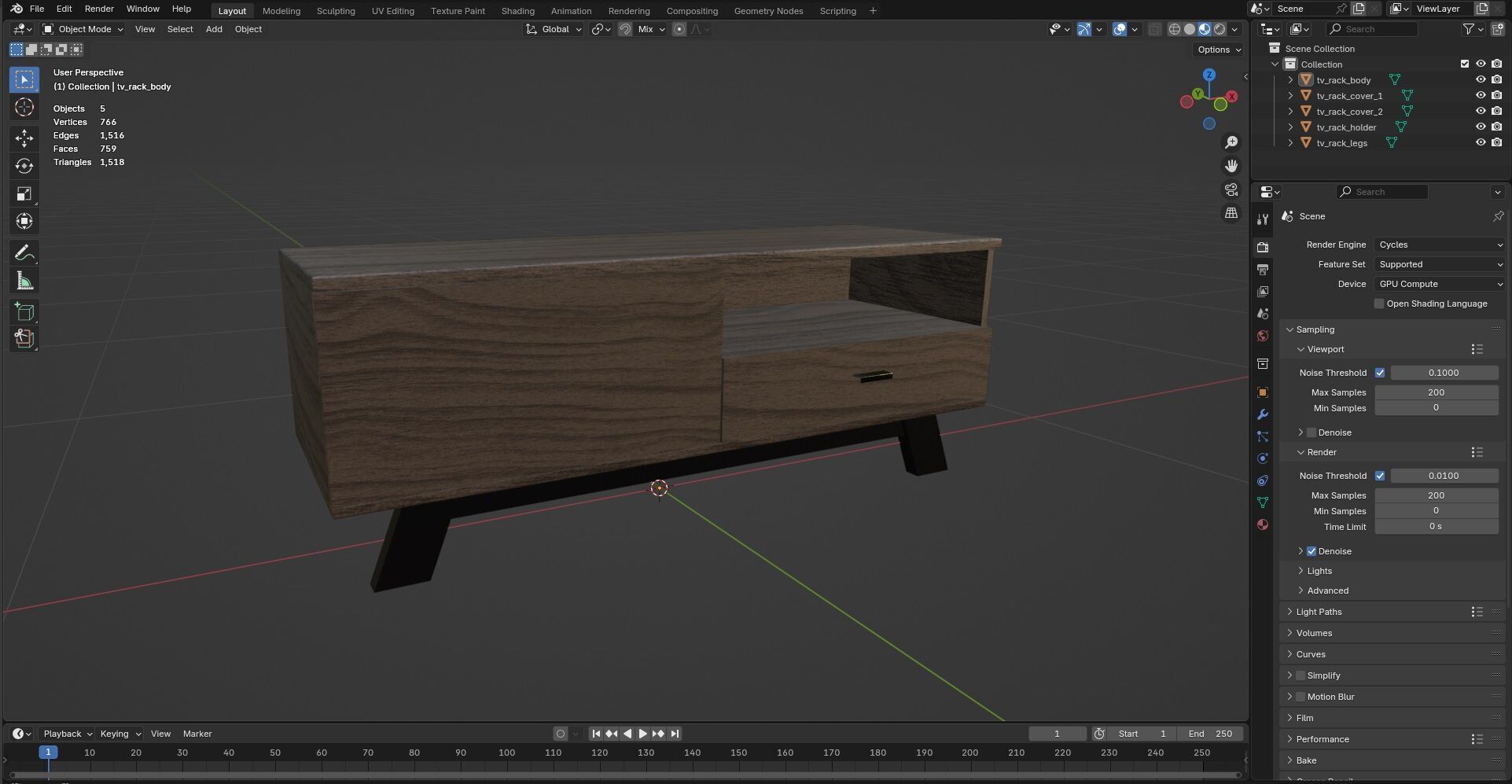 TV Rack CG26 3D model_11