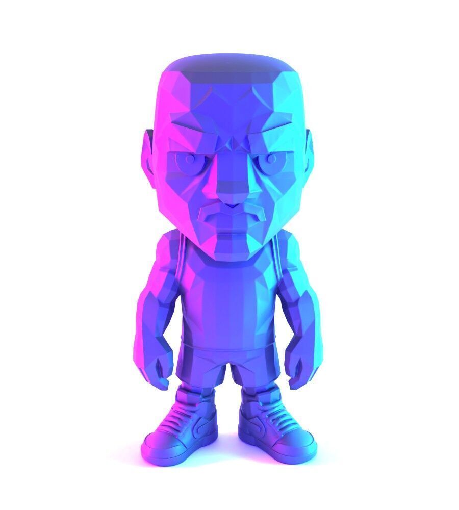 Bulls Michael Air Jordan 1 Funko Pop Low Poly toy 3D print model_22