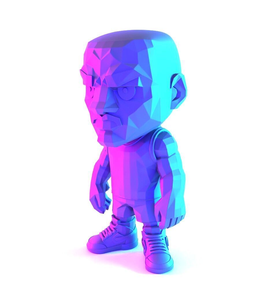 Bulls Michael Air Jordan 1 Funko Pop Low Poly toy 3D print model_3