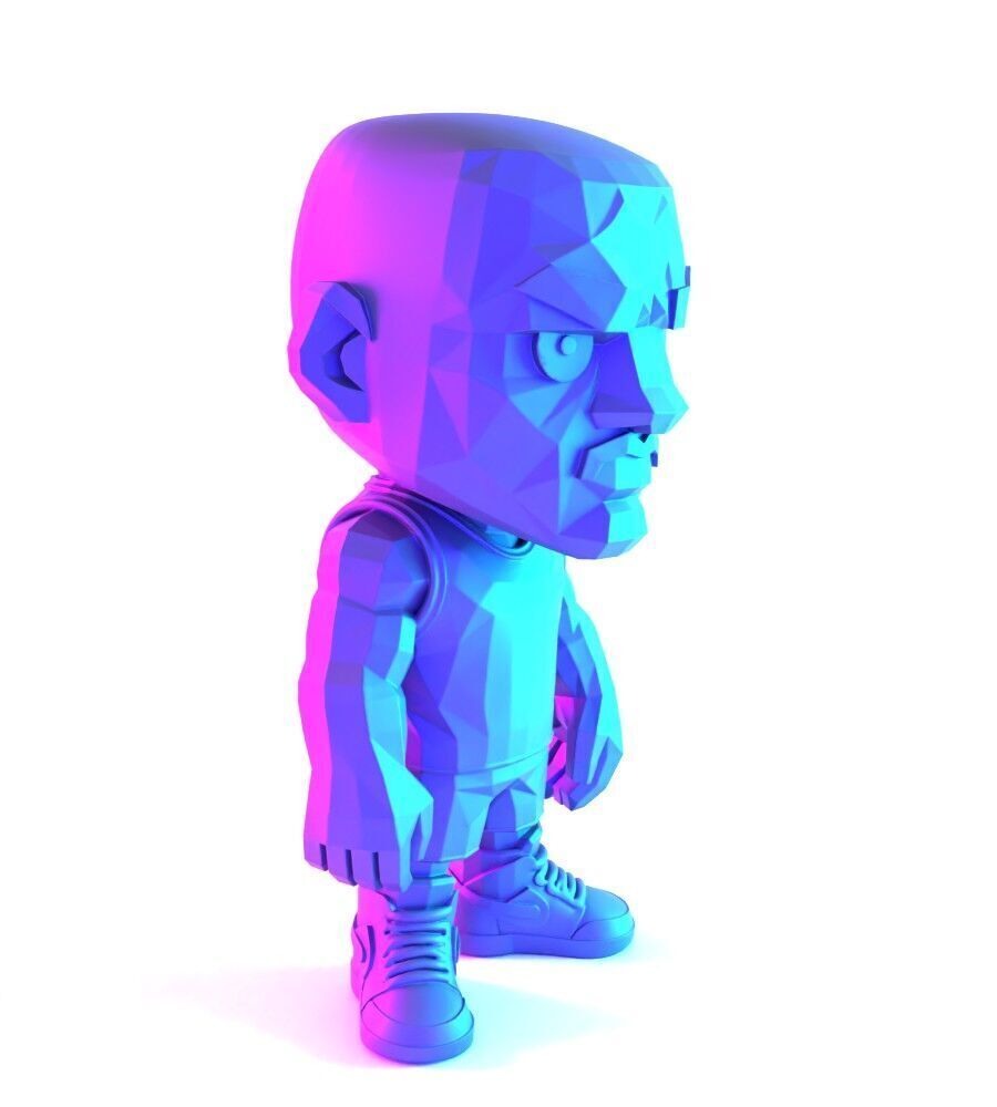 Bulls Michael Air Jordan 1 Funko Pop Low Poly toy 3D print model_19