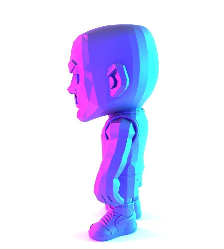 Bulls Michael Air Jordan 1 Funko Pop Low Poly toy 3D print model_7