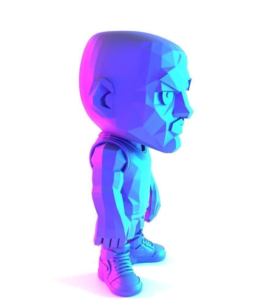 Bulls Michael Air Jordan 1 Funko Pop Low Poly toy 3D print model_18