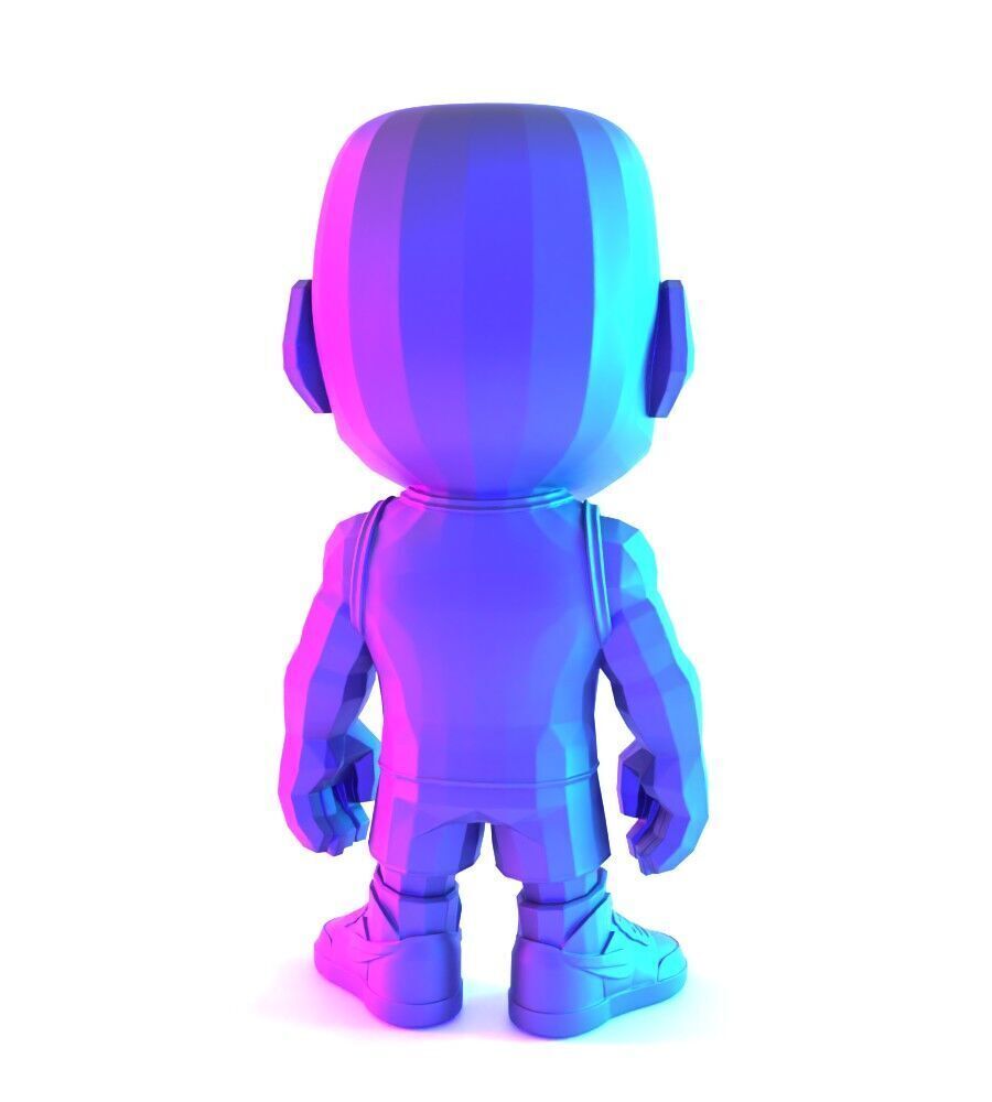 Bulls Michael Air Jordan 1 Funko Pop Low Poly toy 3D print model_12