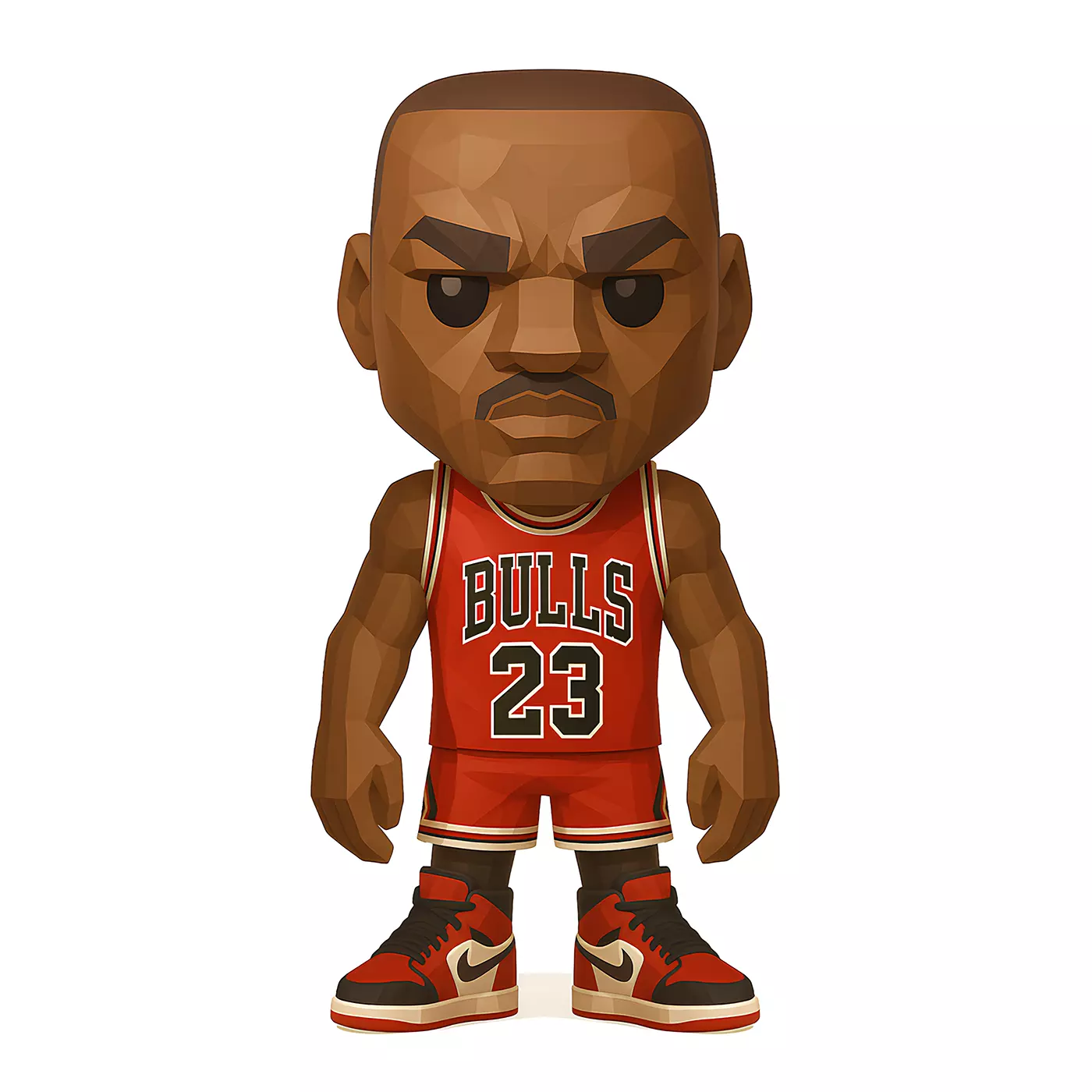 Bulls Michael Air Jordan 1 Funko Pop Low Poly toy 3D print model_0