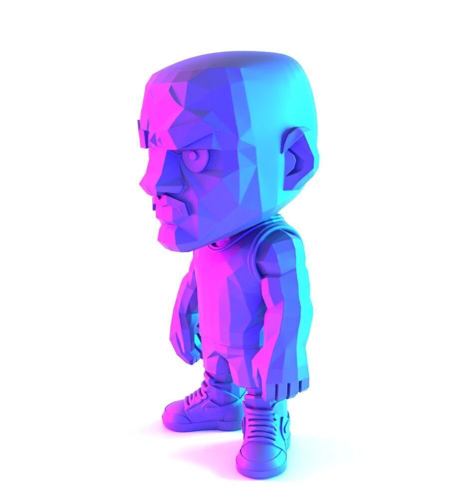 Bulls Michael Air Jordan 1 Funko Pop Low Poly toy 3D print model_4