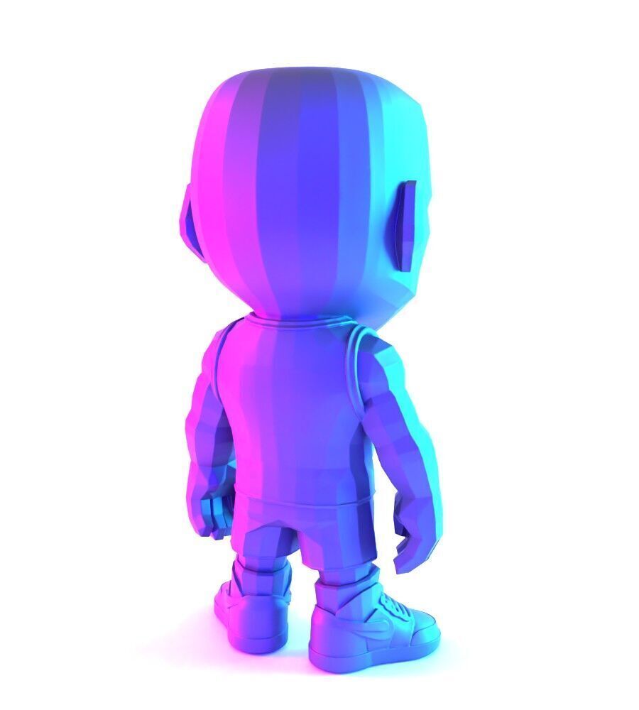 Bulls Michael Air Jordan 1 Funko Pop Low Poly toy 3D print model_13