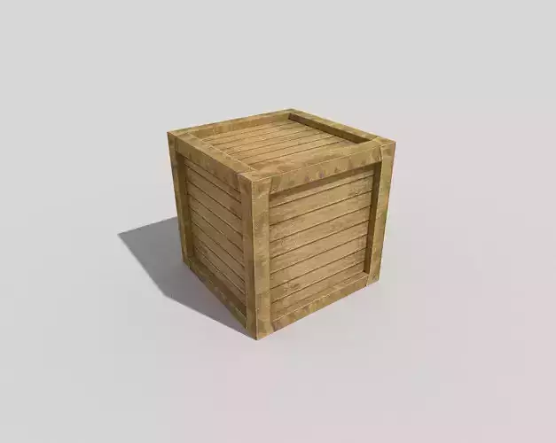 low poly wooden box