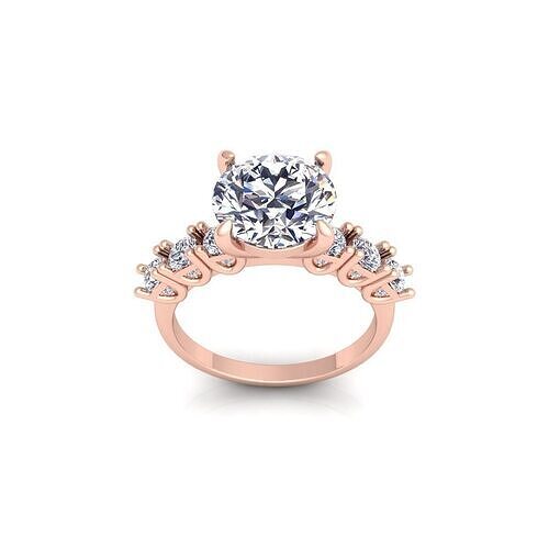 Round Engagement Diamond Ring 3d Model and Render 3D print model