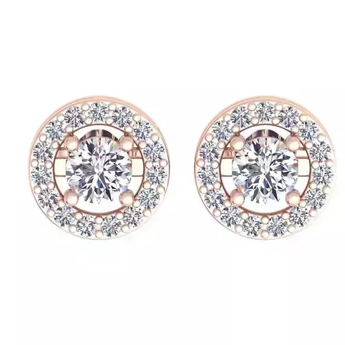 Round Halo Earring 3d Model and Render  3D print model