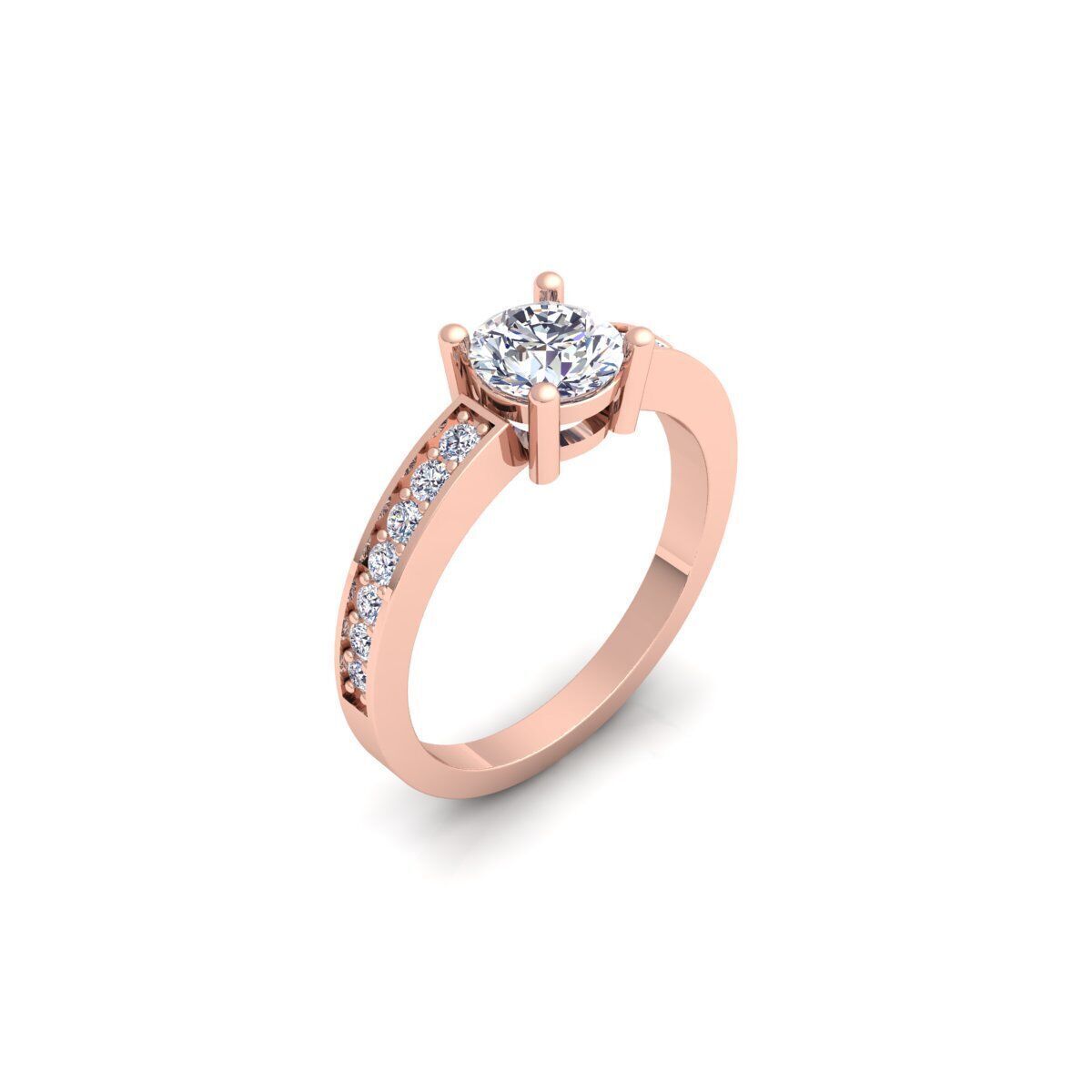 Round Engagement Ring 3d Model and Render 3D print model_7
