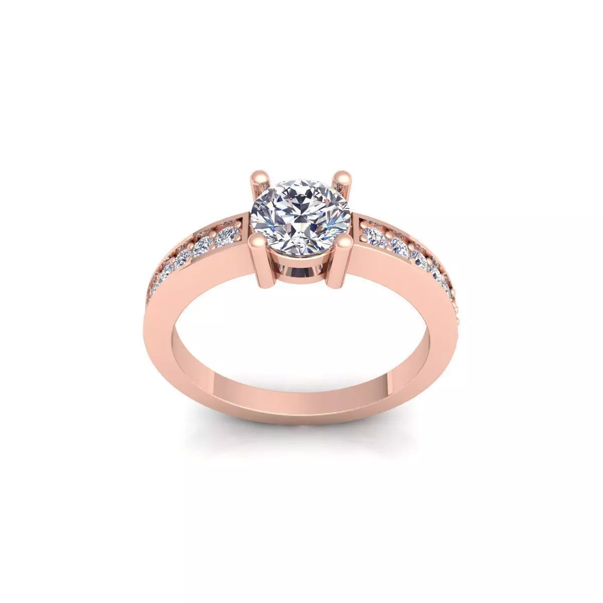 Round Engagement Ring 3d Model and Render 3D print model_0
