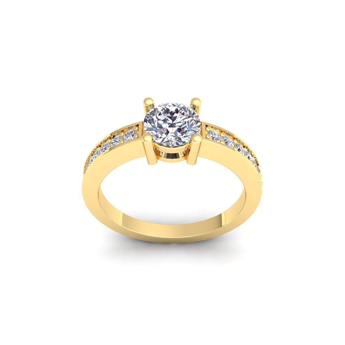 Round Engagement Ring 3d Model and Render 3D print model_1