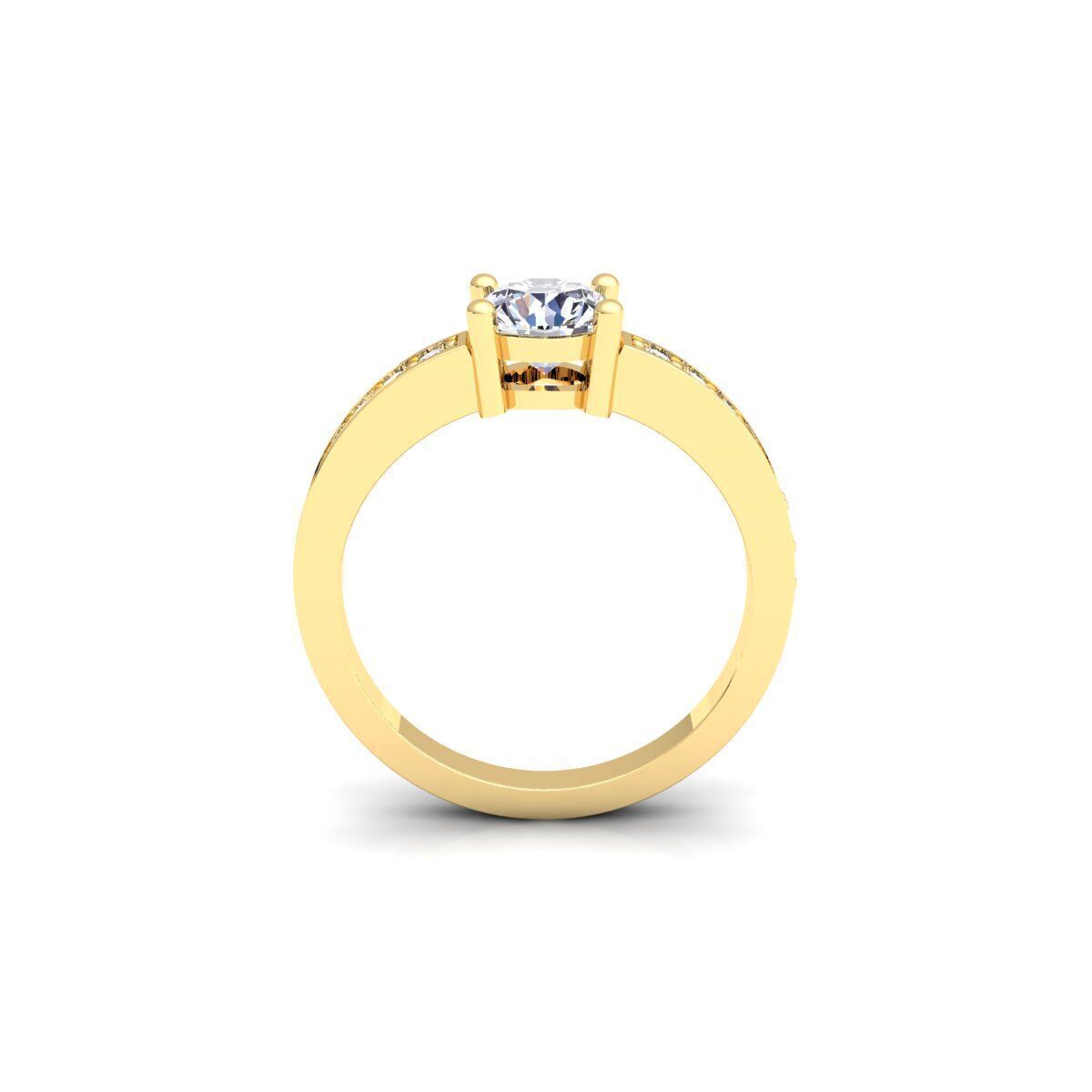 Round Engagement Ring 3d Model and Render 3D print model_3