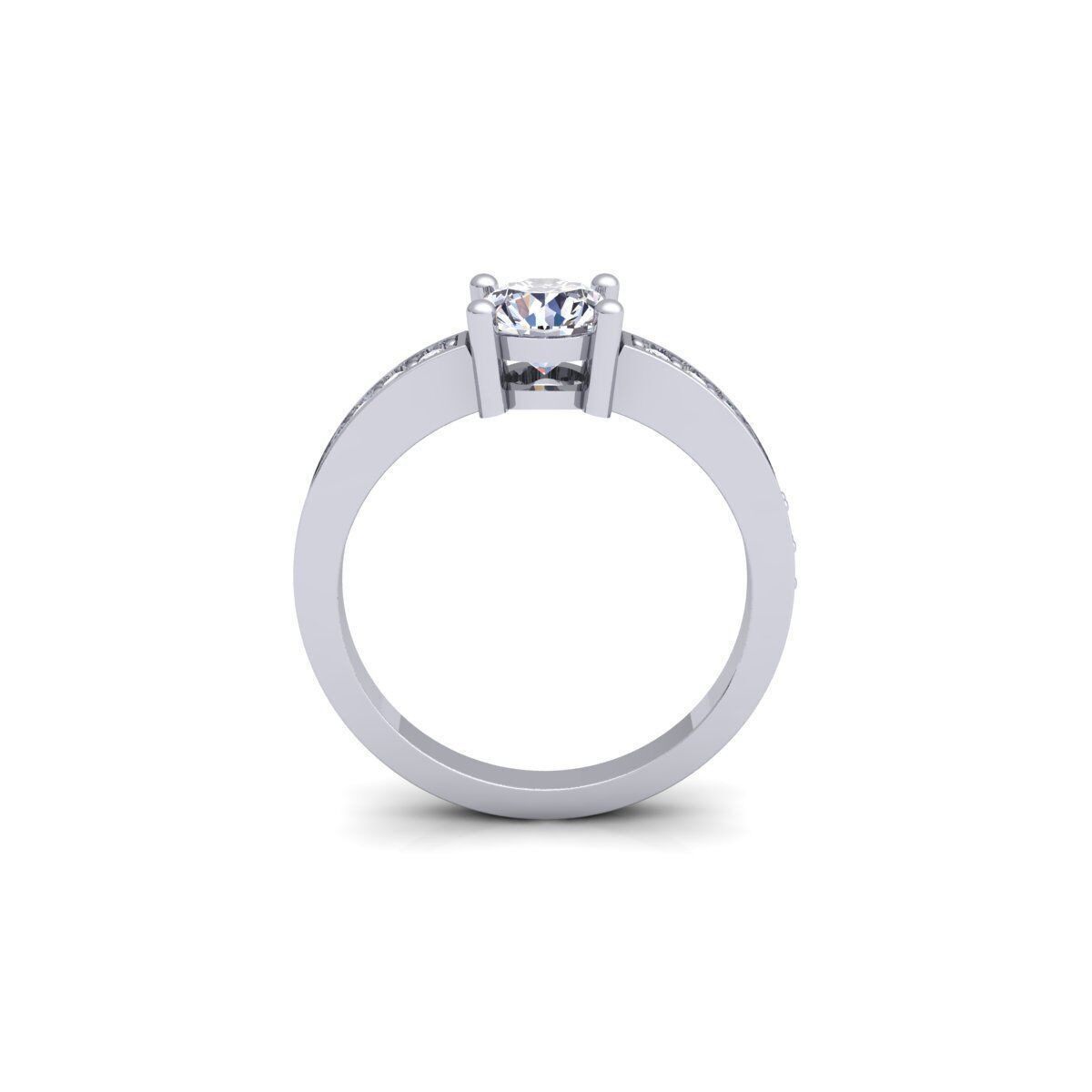 Round Engagement Ring 3d Model and Render 3D print model_5
