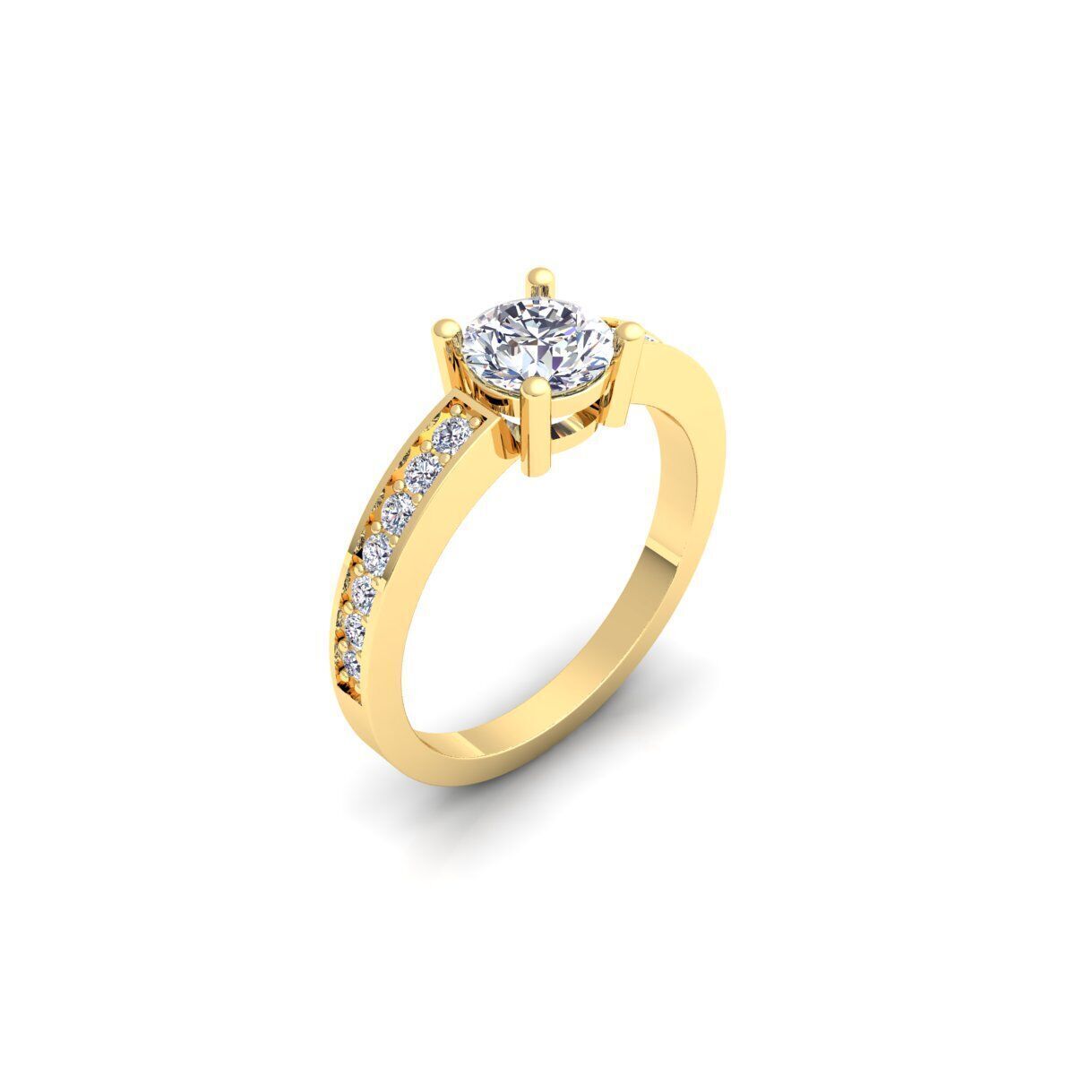 Round Engagement Ring 3d Model and Render 3D print model_6