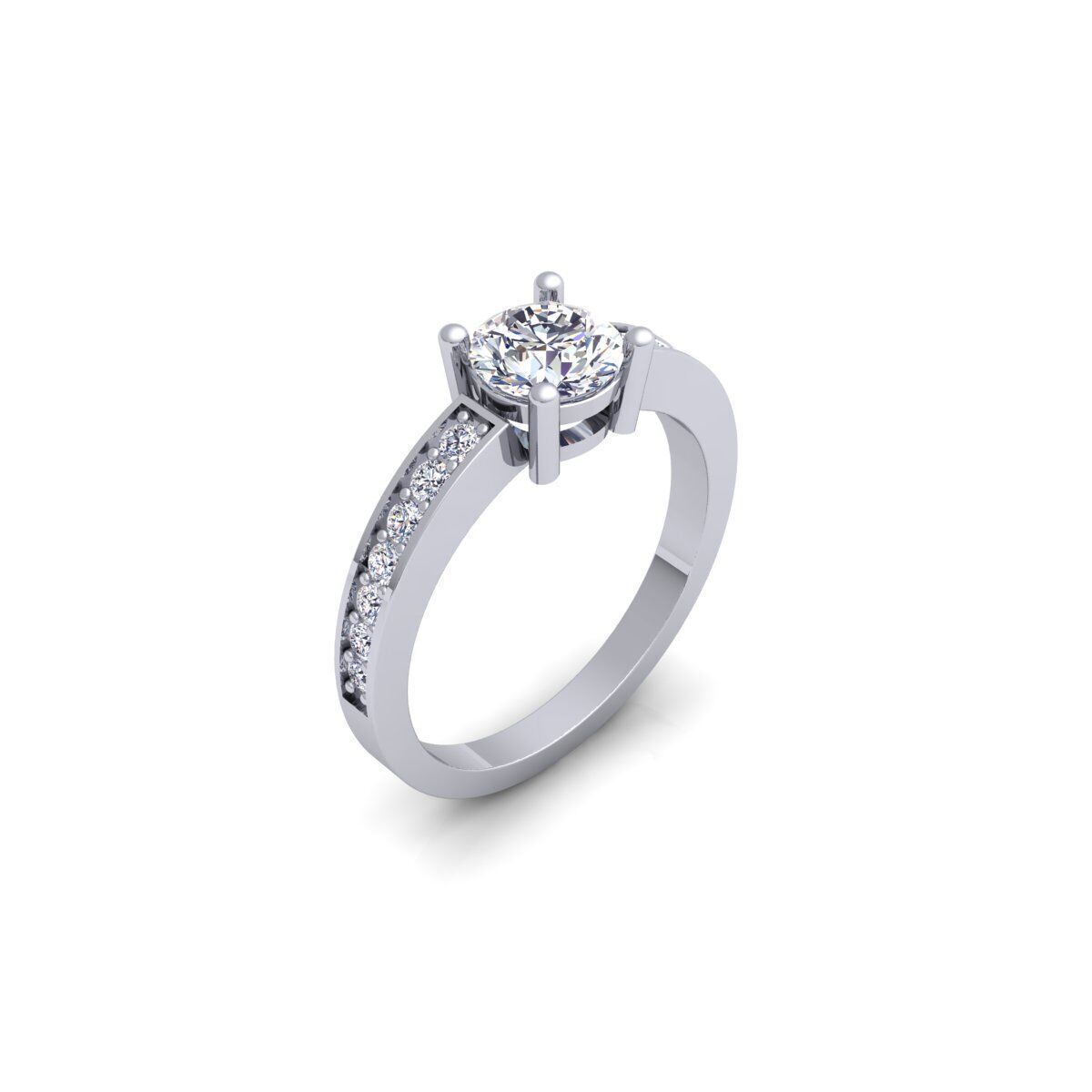 Round Engagement Ring 3d Model and Render 3D print model_8