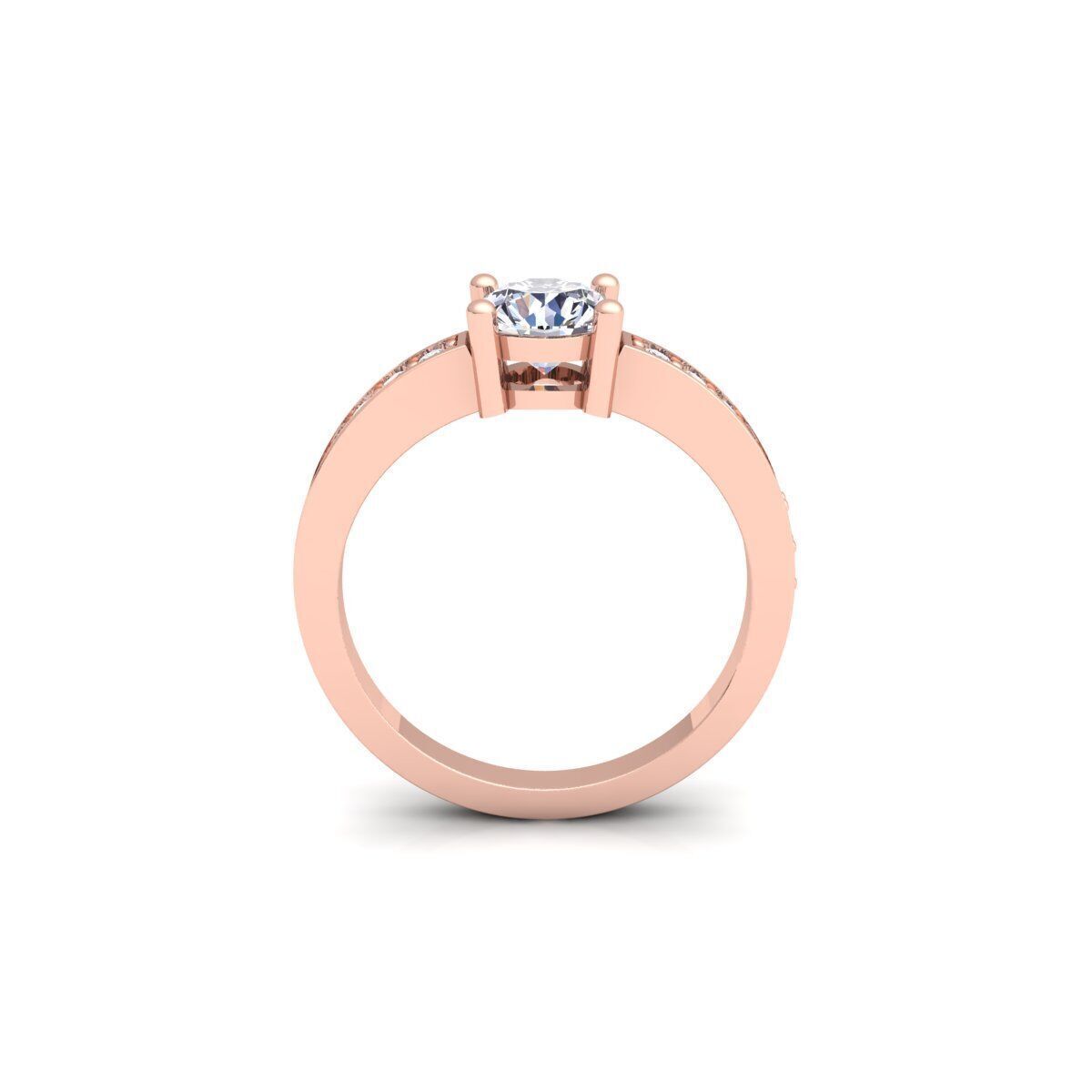 Round Engagement Ring 3d Model and Render 3D print model_4
