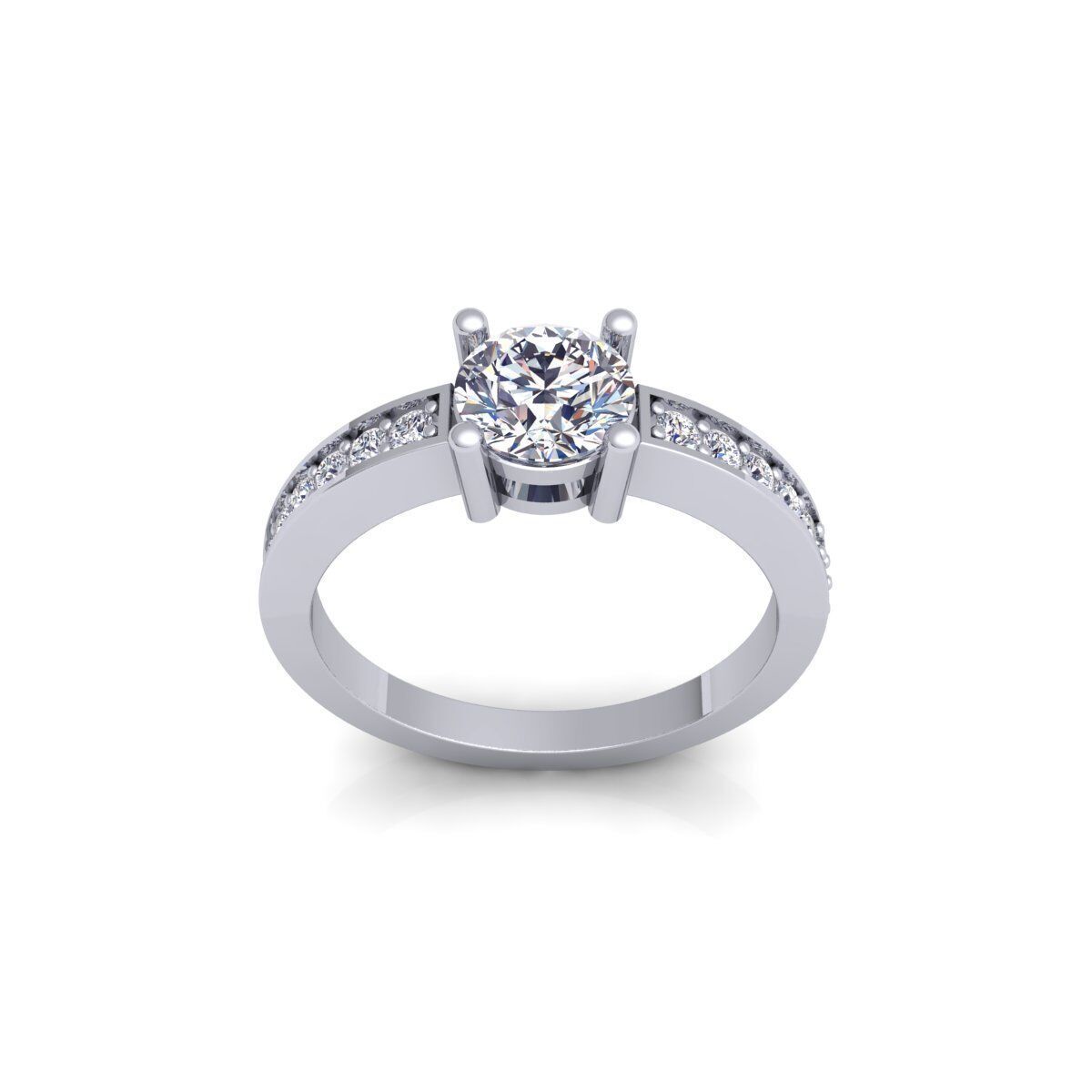 Round Engagement Ring 3d Model and Render 3D print model_2