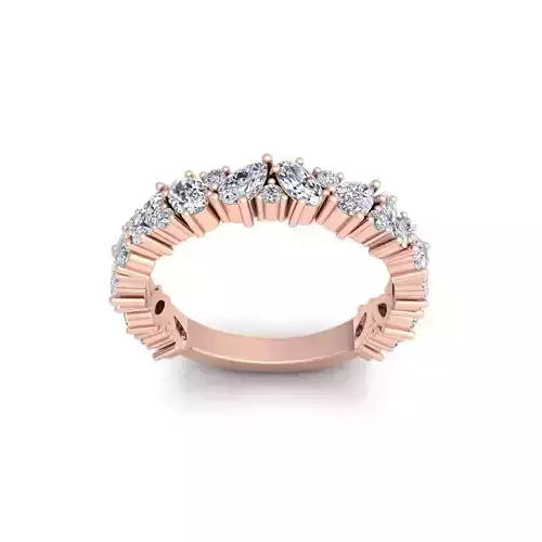 Fancy Band Diamond Ring 3d Model and Render