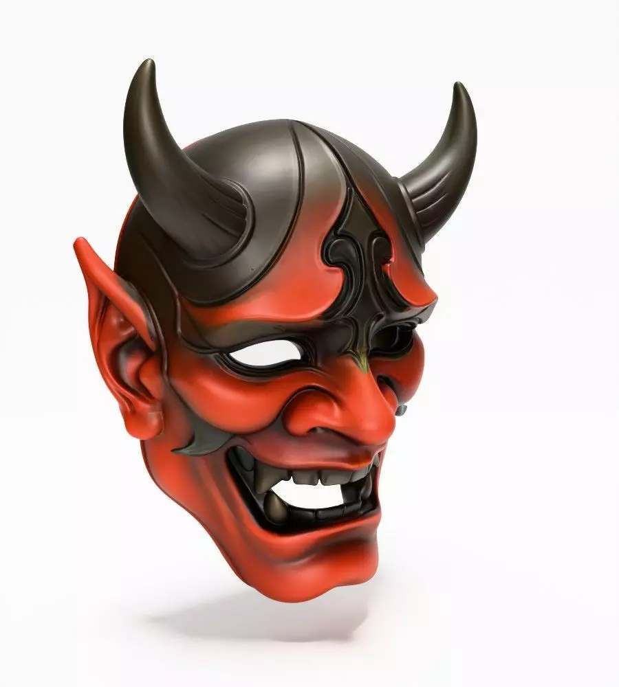 Japanese Red Oni Mask toy 3D print model_20