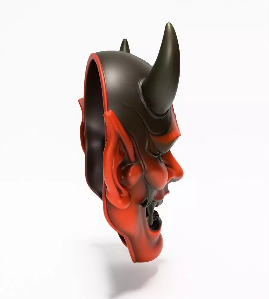 Japanese Red Oni Mask toy 3D print model_16