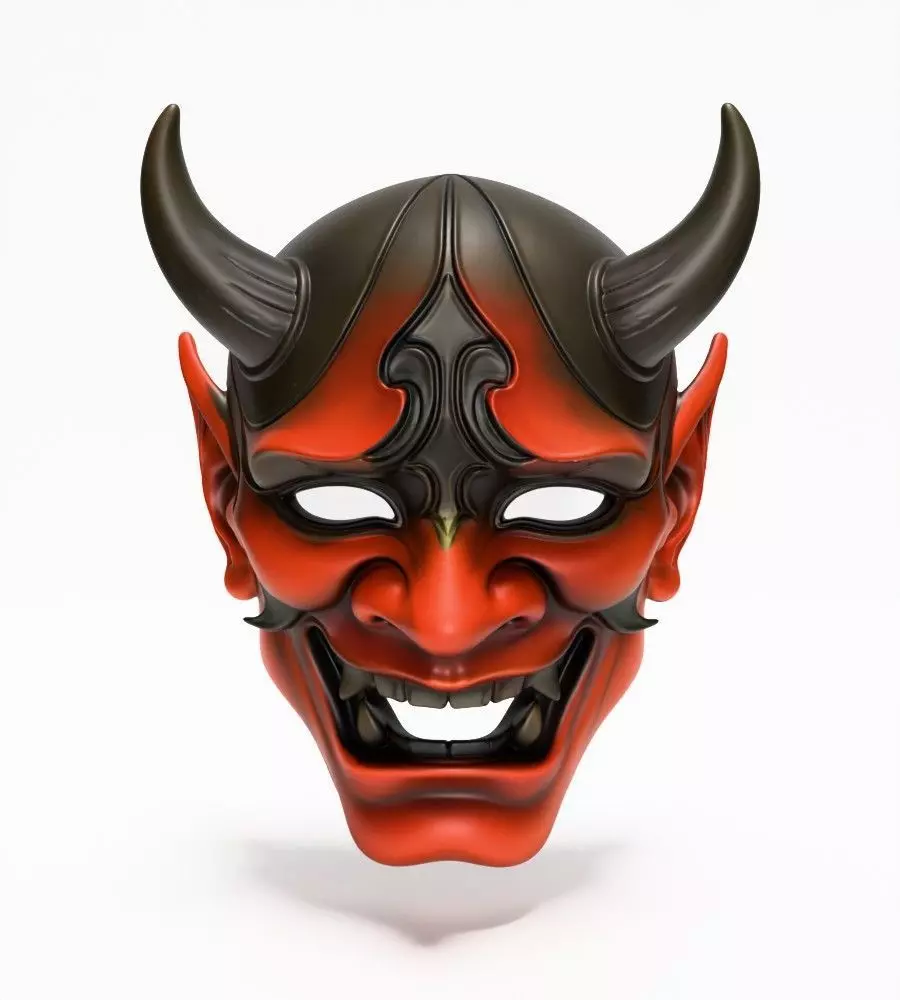 Japanese Red Oni Mask toy 3D print model_1